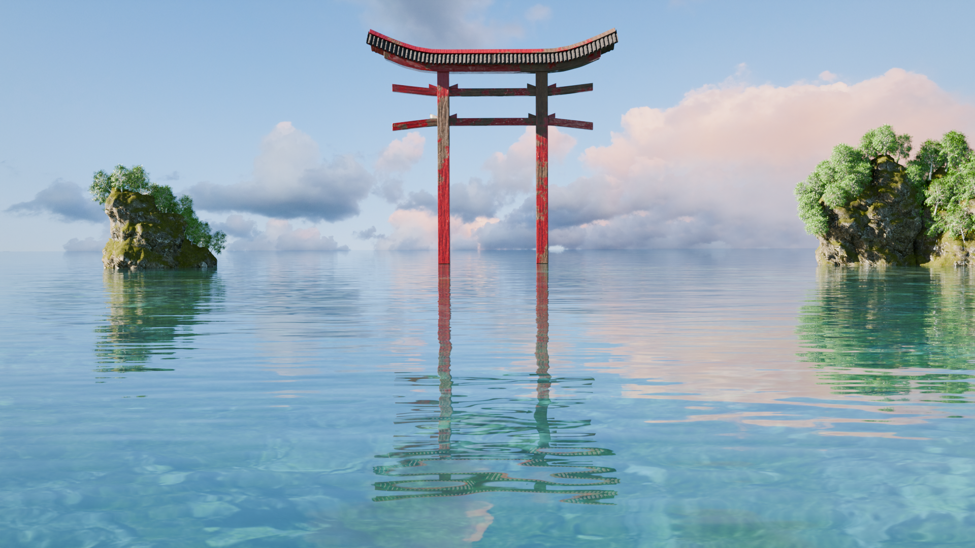 Japanese Torii Water Environment